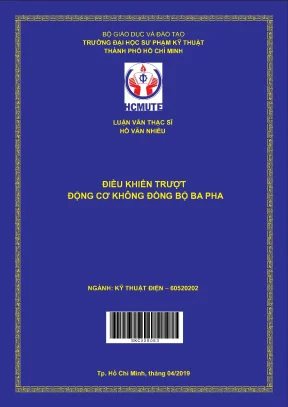 Luận văn thạc sĩ hcmute điều khiển trượt động cơ không đồng bộ ba pha