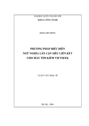 Luận văn thạc sĩ phương pháp biểu diễn ngữ nghĩa lân cận siêu liên kết trong máy tìm kiếm vietseek
