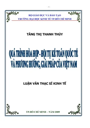 Luận văn thạc sĩ quá trình hòa hợp hội tụ kế toán quốc tế và phương hướng giải pháp của việt nam