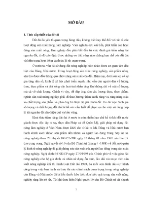 Luận án đánh giá tiềm năng đất đai và đề xuất giải pháp sử dụng đất nông nghiệp bền vững huyện hải hậu tỉnh nam định