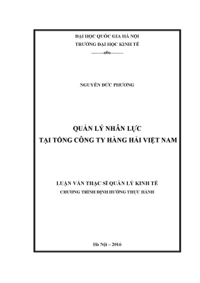 Luận văn thạc sĩ quản lý nhân lực tại tổng công ty hàng hải việt nam
