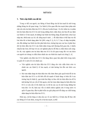 Luận án xây dựng mô hình nhận dạng kết hợp nhằm nâng cao độ chính xác phân loại tín hiệu điện tim loạn nhịp