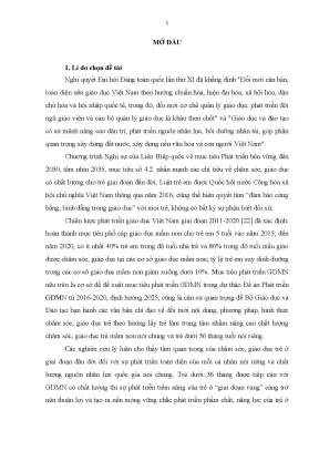 Luận án quản lý nhóm trẻ độc lập tư thục ở thành phố hồ chí minh