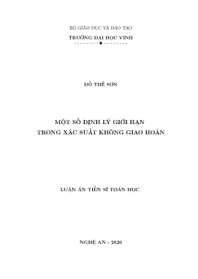 Luận án tiến sĩ một số định lý giới hạn trong xác suất không giao hoán