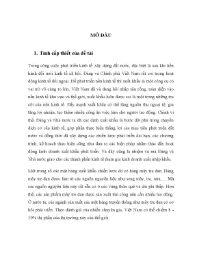 Luận văn tốt nghiệp giải pháp tăng cường hoạt động xuất khẩu sản phẩm từ mây tre đan của công ty tnhh sản xuất mây tre đan xuất khẩu vang lừng bamboo sang thị trường hoa kỳ