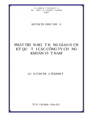Luận văn thạc sĩ phát triển hoạt động giao dịch ký quỹ tại các công ty chứng khoán việt nam luận văn thạc sĩ