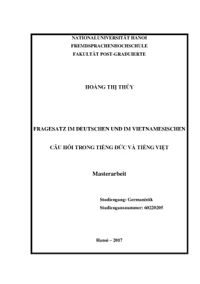 Luận văn thạc sĩ fragesatz im deutschen und im vietnamesischen