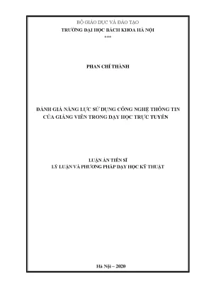 Luận án tiến sĩ đánh giá năng lực sử dụng công nghệ thông tin của giảng viên trong dạy học trực tuyến