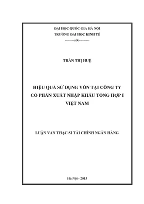 Luận văn thạc sĩ hiệu quả sử dụng vốn tại công ty cổ phần xuất nhập khẩu tổng hợp i việt nam
