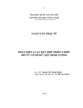 Luận văn thạc sĩ phát hiện luật kết hợp nhiều chiều mờ từ cơ sở dữ liệu định lượng