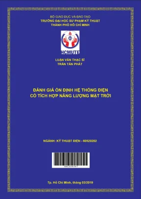 Luận văn thạc sĩ hcmute đánh giá ổn định hệ thống điện có tích hợp năng lượng mặt trời