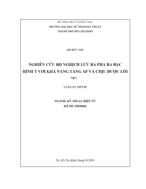 Luận án tiến sĩ nghiên cứu bộ nghịch lưu ba pha ba bậc hình t với khả năng tăng áp và chịu được lỗi