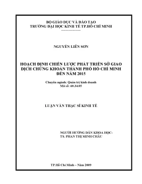 Luận văn thạc sĩ hoạch định chiến lược phát triển sở giao dịch chứng khoán thành phố hồ chí minh đến năm 2015 luận văn thạc sĩ kinh tế