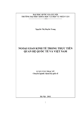 Luận văn thạc sĩ ngoại giao kinh tế trong thực tiễn quan hệ quốc tế và việt nam