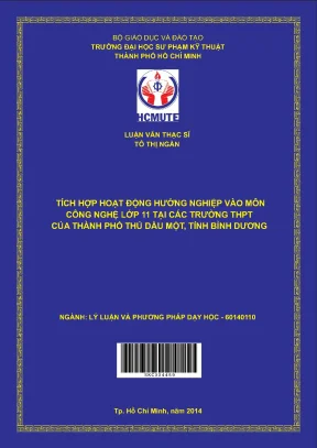 Luận văn thạc sĩ hcmute tích hợp hoạt động hướng nghiệp vào môn công nghệ lớp 11 tại các trường thpt của thành phố thủ dầu một tỉnh bình dương