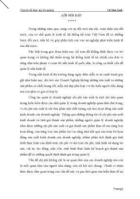 Luận văn tốt nghiệp kế toán chi phí sản xuất và tính giá thành sản phẩm doanh nghiệp cảng hà nội