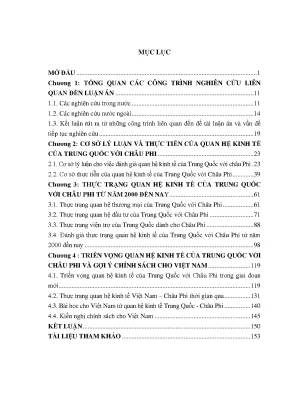 Luận án quan hệ kinh tế của trung quốc với châu phi kể từ năm 2000 đến nay và gợi ý chính sách cho việt nam