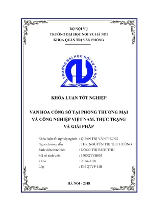 Luận văn tốt nghiệp xây dựng văn hóa công sở tại phòng thương mại và công nghệ việt nam thực trạng và giải pháp