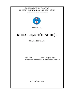 Luận văn tốt nghiệp an analysis of the efficiency of teaching methods applied in esl classrooms for primary students in haiphong city