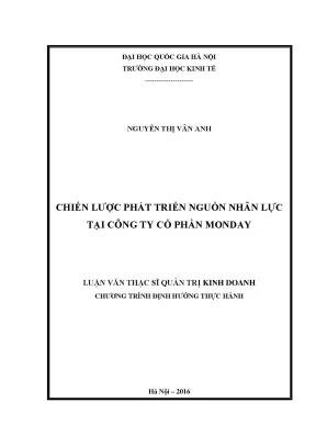 Luận văn thạc sĩ chiến lược phát triển nhân sự tại công ty cổ phần monday