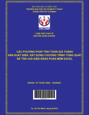 Luận văn thạc sĩ hcmute các phương pháp tính toán giá thành sản xuất điện xây dựng chương trình tổng quát để tính giá điện bằng phần mềm excel
