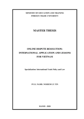 Luận văn thạc sĩ online dispute resolution international application and lessons for vietnam
