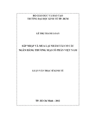 Luận văn thạc sĩ sáp nhập và mua lại nhằm tái cơ cấu ngân hàng tmcp phương đông