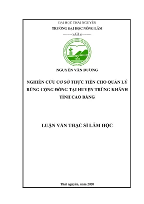 Luận văn tốt nghiệp nghiên cứu cơ sở thực tiễn cho quản lý rừng cộng đồng tại huyện trùng khánh tỉnh cao bằng