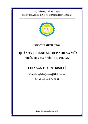 Luận văn thạc sĩ quản trị doanh nghiệp nhỏ và vừa trên địa bàn tỉnh long an