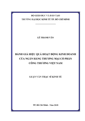 Luận văn thạc sĩ đánh giá hiệu quả hoạt động kinh doanh của ngân hàng thương mại cổ phần công thương việt nam