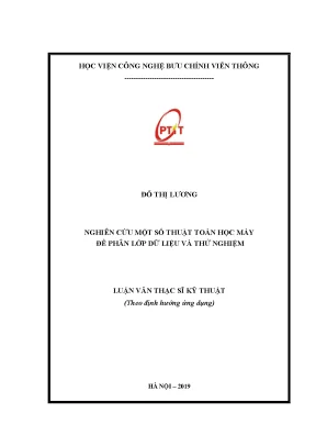 Luận văn thạc sĩ nghiên cứu một số thuật toán học máy để phân lớp dữ liệu và thử nghiệm