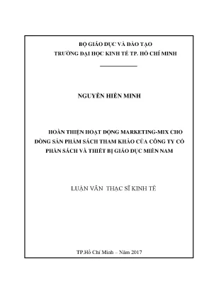 Luận văn thạc sĩ hoàn thiện hoạt động marketing mix cho dòng sản phẩm sách tham khảo của công ty cổ phần sách và thiết bị giáo dục miền nam