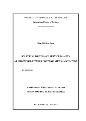 Luận văn thạc sĩ solution to enhance service quaility at akzonobel powder coatings viet nam company