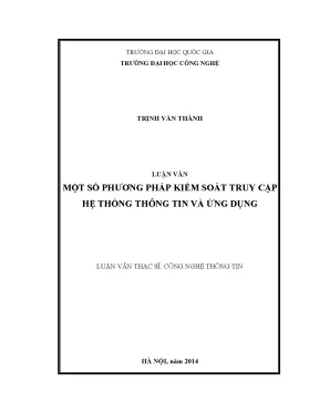 Luận văn thạc sĩ một số phương pháp kiểm soát truy cập hệ thống thông tin và ứng dụng 04