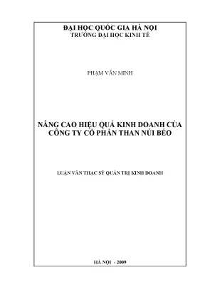 Luận văn thạc sĩ nâng cao hiệu quả kinh doanh của công ty cổ phần than núi béo