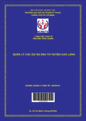 Luận văn thạc sĩ hcmute quản lý các dự án đầu tư huyện cao lãnh