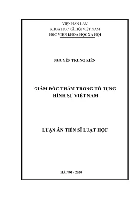 Luận án tiến sĩ giám đốc thẩm trong tố tụng hình sự việt nam 1