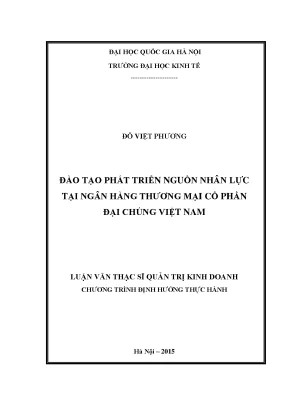 Luận văn thạc sĩ đào tạo phát triển nguồn nhân lực tại ngân hàng thương mại cổ phần đại chúng việt nam