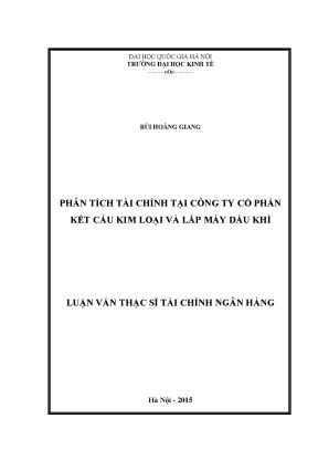Luận văn thạc sĩ phân tích tài chính tại công ty cổ phần kết cấu kim loại và lắp máy dầu khí