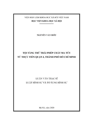 Luận văn thạc sĩ tội tàng trữ trái phép chất ma túy từ thực tiền quận 4 thành phố hồ chí minh