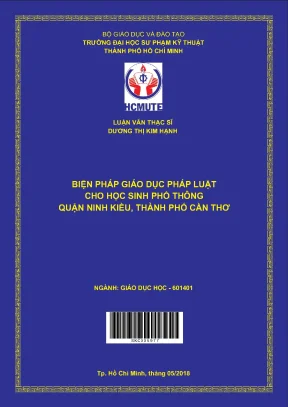 Luận văn thạc sĩ hcmute biện pháp giáo dục pháp luật cho học sinh phổ thông quận ninh kiều thành phố cần thơ