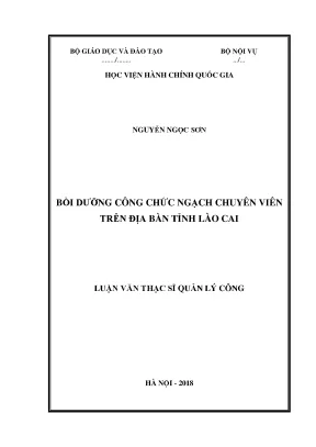 Luận văn thạc sĩ bồi dưỡng công chức ngạch chuyên viên trên địa bàn tỉnh lào cai
