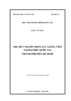 Luận văn thạc sĩ thu hút nguồn nhân lực giảng viên tại đại học quốc gia thành phố hồ chí minh