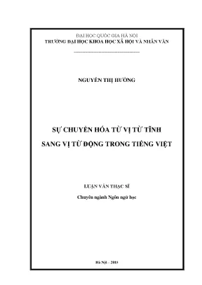 Luận văn thạc sĩ sự chuyển hóa từ vị từ tĩnh sang vị từ động trong tiếng việt