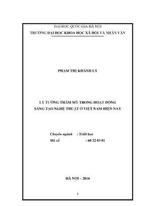 Luận văn thạc sĩ lý tưởng thẩm mỹ trong hoạt động sáng tạo nghệ thuật ở việt nam hiện nay