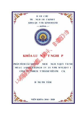 Luận văn tốt nghiệp phân tích các nhân tố ảnh hưởng đến quyết định mua của khách hàng đối với sản phẩm vlxd tại công ty tnhh một thành viên phước kỷ