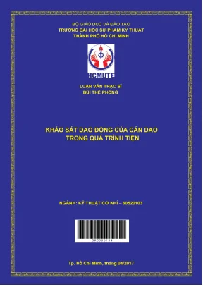 Luận văn thạc sĩ hcmute khảo sát dao động của cán dao trong quá trình tiện
