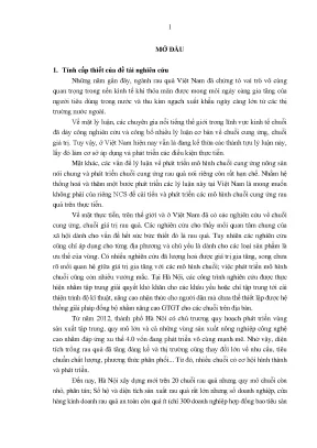 Luận án phát triển mô hình chuỗi cung ứng theo tiếp cận nâng cao giá trị gia tăng mặt hàng rau quả trong địa bàn thành phố hà nội