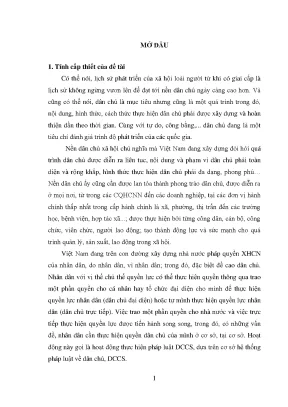 Luận án thực hiện pháp luật về dân chủ cơ sở trong cơ quan hành chính nhà nước từ thực tiễn tỉnh thái nguyên