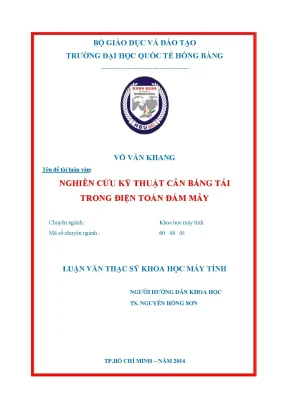 Luận văn thạc sĩ nghiên cứu kỹ thuật cân bằng tải trong điện toán đám mây